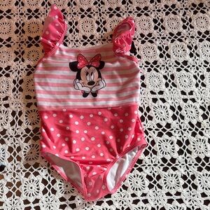 Disney Pink Minnie Mouse Kids Swim One Piece